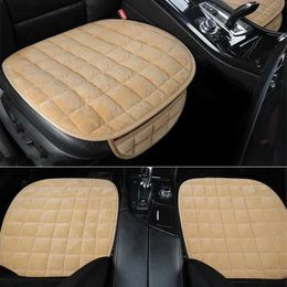 Car Seat Covers Solid Plaid Textured Soft Car Seat Cushion Quilted Car Front Seat Cover Protector with Storage Pouch Car Interior Accessories Q231120