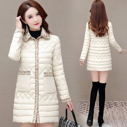 Elegant Mid-Length Classic Style Cotton-Padded Coat for Women 2023 Winter New Fashion Slim Fit Warm Fashionable Cotton Clothing Coat
