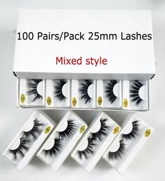 Whole 25mm Lashes 203050100 Pairs 25 mm False Eyelashes Thick Strip Mink Lashes Makeup Dramatic Long Mink Eyelashes Bulk5171756