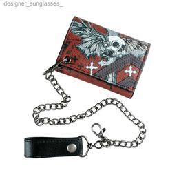 Money Clips High Quality Skull Cross Chain Men's Wallet purseL231120