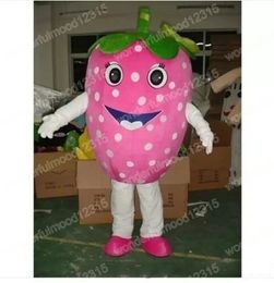 Performance Strawberry Mascot Costumes Cartoon Carnival Hallowen Stage Performance Unisex Fancy Games Outfit Holiday Outdoor Advertising Outfit Suit