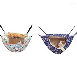 Cat Beds Cage Hammock Double Layer Soft Plush Hanging Pet Bed Suitable For Indoor Cats Kitten Ferret Hamster