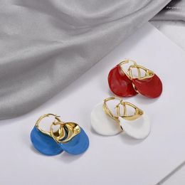 Dangle Earrings Designer Brand Enamel Coloured 18K Gold Luxury For Women Famous Vintage Fine Jewellery Runway Goth Boho Trend