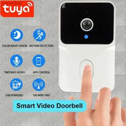 Doorbells Tuya Video Doorbell Camera Wifi IR Wireless Door Bell Motion Detection Alarm Home security Smart Home Door Bell IntercomL231120