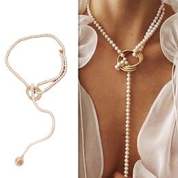 Pendant Necklaces Ladies Fashion Personality Baroque Geometric Metal Retro Pearl Necklace Bohemia Jewelry For The Birthday Party