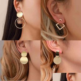 Hoop & Huggie Fashion Round Dangle Drop Korean Earrings Hie For Women Geometric Irregar Gold Earring Wedding 2021 Jewellery Dr Dhgarden Ot6Ea