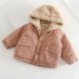 Jackets Baby Girl Winter Clothes Jacket Fall And Children's Padded Thickened Girls Denim Tops Clothing