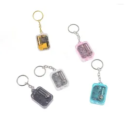 Keychains Unique Portable Handy Crank Mechanical Movement Musical Instrument Keychain Music Box