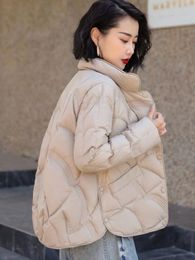 Womens Down Parkas Winter Coats South Korean Fashion Half Season Jacket Loose Lapel Warm Top Street Clothing 231118