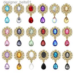 Pins Brooches Charm Flower Brooch 10pc 25*45MM Crystal Gold Flat Back 2019 Wedding Wine Glass Ornament Decoraation Crafts ScrbookingL231120