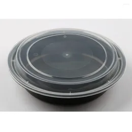 Dinnerware 10PCS 1000ML Disposable Plastic Bowl Take Out Containers Storage Box With Lids - Round Kitchen & Organisation Keeper