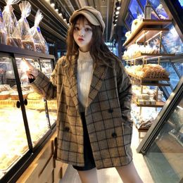 Women's Wool & Blends Princess Sweet Lolita Coat Vintage Spring Korean Vision Preppy Style Students Plaid Fashion And All Match Women MLBZ01