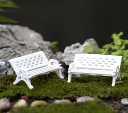Mini Garden Ornament Miniature Park Seat Bench 2pcs Craft Fairy Dollhouse Decor DIY sand table model material6313311