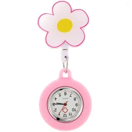 Pocket Watches Clip- On Watch: Retractable Watch Hanging Gift For Decor Use Silicone Happy Clip Fob