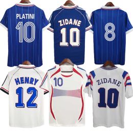 5A+ 12H SHIPPING 1998 Retro version FRENCH soccer jersey MENS 96 98 02 04 06 ZIDANE HENRY MAILLOT DE FOOT Soccer shirt 2000 Home Trezeguet football uniform