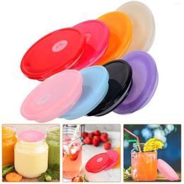 Disposable Cups Straws 8pcs Reusable Glass Water Cup Lids Coffee Lid Mug Cover