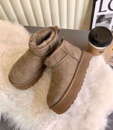 Womens slippers Tazz Chestnut Fur Slides Dheepskin Shearling slipper Tasman Classic Ultra Mini Platform Boots UGGsity Blend Winter Australia Booties YS42