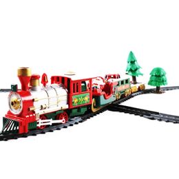 ElectricRC Track 22Pcs Realistic Vintage Christmas Train Set for Kids 3 Festive Carriages 15 Tracks For Under Tree Decoration 230419