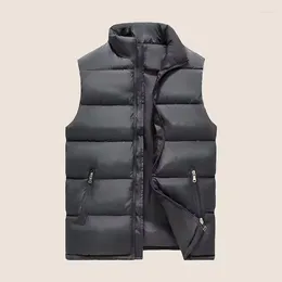 Men's Vests Autumn And Winter Jacket Warm Casual Coat Slim Fit Tank Top Fashion Standing Collar Sleeveless Down