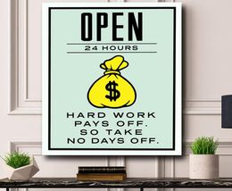 Golden Money Bag Poster Prints Picture Canvas Painting Wall Art for Living Room Home Decor No Frame4281148