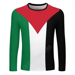 Men's T Shirts Palestine Flag 3D Women Round Neck T-shirt Casual Long Sleeve Shirt Fashion Pullover Trend Men Clothing