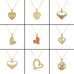 Pendant Necklaces Sell Heart Zircon Necklace Stainless Steel Fashion Classic Design Choker Jewelry Party Gifts For Women Girls