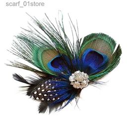 Hair Clips Barrettes Women Hair Clip Feather Wedding Fascinator Great Gatsby Headband Pearl Charleston Floral Headwear Hairpin Hair AccessoriesL231120