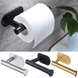 Toilet Paper Holders Adhesive Roll Holder Organiser Wall Mount Storage Stand Kitchen Bathroom No Drill Tissue Towel Dispenser Stainless 230419