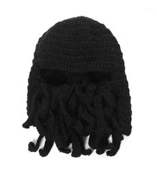 Cycling Caps Masks Funny Tentacle Octopus Beanie Knit Beard Hat Fisher Cap Wind Ski Mask Black6770175