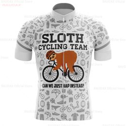 Cycling Shirts Tops Cycling Jerseys Man Funny Sloth Team Summer Short Sleeve Bike Jersey Maillot Ropa Ciclismo Road Bike Riding Cycling Shirts 230420