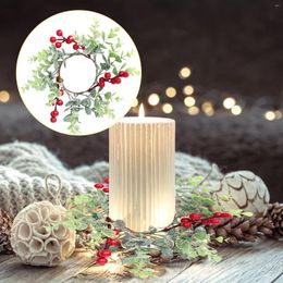 Decorative Flowers 2x Easter Candle Rings Simulation Candles Holder Candlestick Eucalyptus Wreath For Decor Table Centerpiece Parties Door