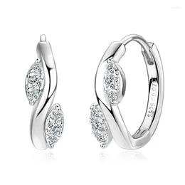 Hoop Earrings All Moissanite For Women Sterling Silver 925 Jewelry Christmas Valentine's Day Accessories Gifts Year 2024