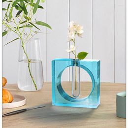 Vases Plant Growth Terrarium Container Cylinder Shape Hydroponic Vase Acrylic Test Tube Home Office Desktop Bonsai Garden Decor