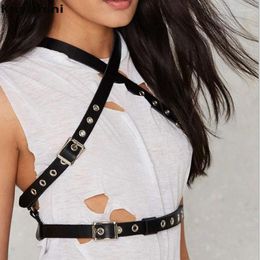 Belts Nightclub Dance Punk Hip Hop Sexy Unisex PU Leather Body Bandage Waist Straps With Rivets Adjustable Belt Lover Gifts