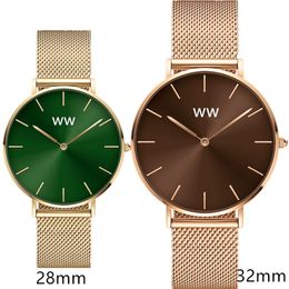 green Pure stainless steel WW 3A 1&1 d&w ladies watches superior rose gold Wristwatch Fashion Japanese movement quartz watch Montr240q