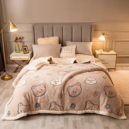 Blankets Milk Velvet Warm Autumn Winter Blanket Duvet Cover Dual Use Lambswool Comforter Quilt Cover Soft Fluffy Blankets with Zipper 231118