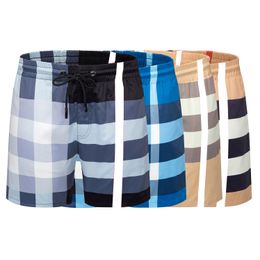 Дизайнерские мужские шорты пляжные брюки клетчатые полосы бренда Pure Cotton Fashion Lose Street Suit