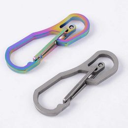 5 PCSCarabiners Titanium Alloy Snap Key Chain Ring Clip Carabiner Outdoor Buckle Hook Keychain P230420