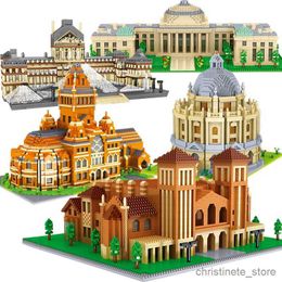 Blocks Diamond City Architecture University Castle Micro Building Blocks Big Ben Louvre Toys