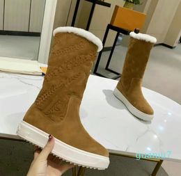 Wool Boots Snow Winter Knee Length Casual Shoes Fashion Martin Boots