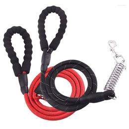Dog Collars Pet Traction Rope Nylon Buffer Spring Chest Back Belt Reflective Multi-color Round