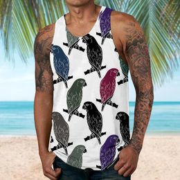 Men's Tank Tops Dry Short Men Fashion Spring Summer Casual Sleeveless O Neck Printed Blouse Pocket T Shirt Pack