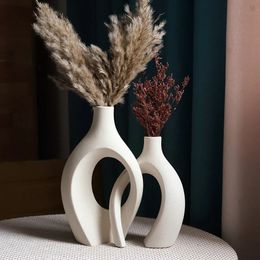 Vases CAPIRON Luxury Decorative Ceramic Vase Home Decoration Accessories Nordic Flower House Interior Living Room Tabletop Modern Art 231120