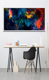 Large Canvas Wall Art Print Abstract Color Storm Art Painting Long Banner Canvas Wall Poster for Home Living Room Wall Decoration5387269