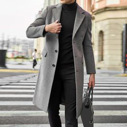 Men's Jackets Men Plus Size Winter Coat Lapel Collar Long Sleeve Jacket Vintage Thicken Fashion Single Breasted Outerwear Man