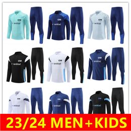 Men Kids 2023 2024 Football Tracksuit AUBAMEYANG PAYET Pre Match Jacket Strike Drill Marsei UNDER GUENDOUZI Soccer Training suit Long sleeve Jogging Futbol chandal