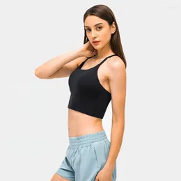 Yoga Outfit Seamless Sports Bra With Logo Women Lingerie Gym Training Cover Up Chest Pad Running Top Cycling Sleeveless Tank