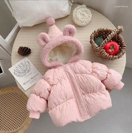 Down Coat Baby Winter Plush Jacket Korean Version Pointed Hat Bubble Sleeve Cotton Insulation Thickened Children's Jack