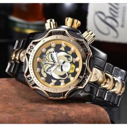 Wristwatches Creative Mammoth Big Dial Men's Quartz Watches Alloy Band Waterproof Calendar Fashion Cool Watch For Men