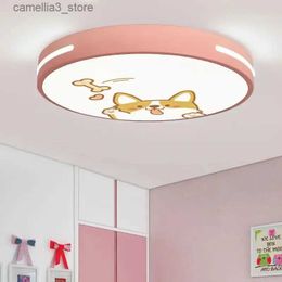 Ceiling Lights Macaron LED Ceiling Lights Modern Boys Girls Bedroom Lamps Cute Dog Cat Dinosaur Cartoon Lamp for Children's Room Indoor Decora Q231120